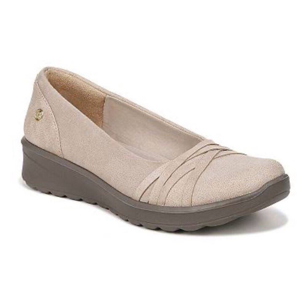 BZees By LifeStride Womens Goody Slip On Flats Beige Size 8 M New Comfort Shoe